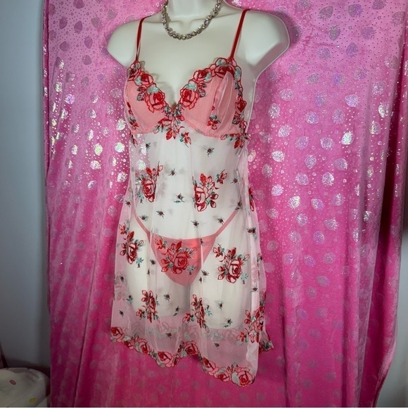 Victorias Secret Sheer Red Rose Slip 🌹✨ - Picture 2 of 6